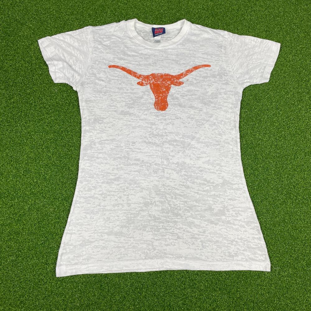 Vintage Texas Longhorns Step Ahead Gray Short Sleeve NFL Football T-Shirt Sz L